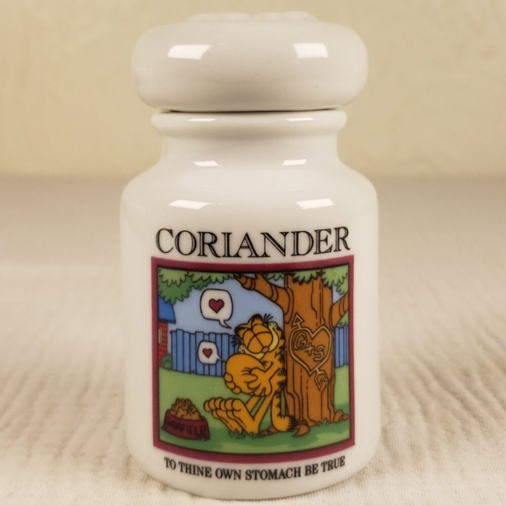 Vintage Danbury Mint 1994 Garfield Ceramic Spice Jar with Lid - Coriander